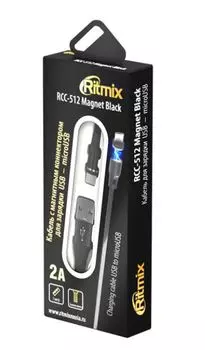 Кабель RITMIX RCC-512 MicroUSB-USB Magnet Black