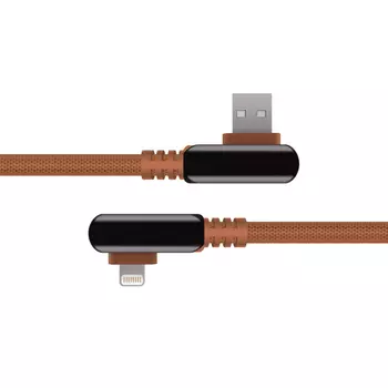 Кабель Rombica Digital Electron I Brown USB - Apple Lightning нейлоновая оплетка 1.2м коричневый