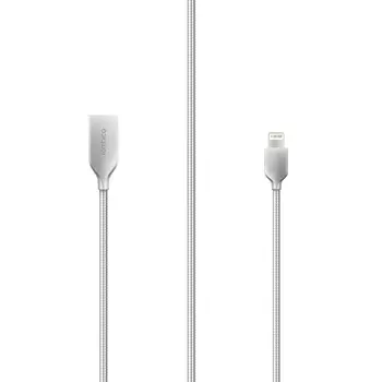 Кабель Rombica Digital IS-10 USB - Apple Lightning металлическая оплетка 1м серебристый