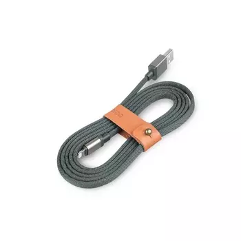 Кабель Rombica LINK Gray USB - Apple Lightning (MFI) плоский текстиль 1.5м серый