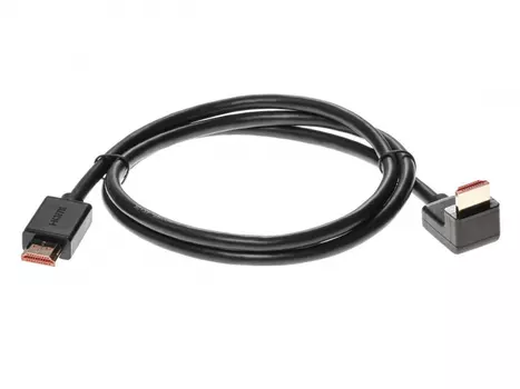 Кабель Telecom HDMI-19M - HDMI-19M ver 2.0 угловой коннектор 90град 1м, (TCG225-1M)