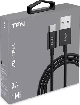 Кабель TFN Type-C 1.0m TPE black (CUSBCUSB1MTPBK)