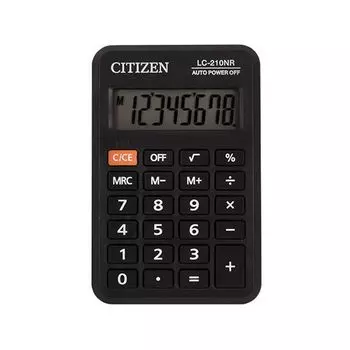 Калькулятор карманный CITIZEN LC-210NR (98х62мм), 8 разрядов, питание от батарейки