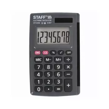 Калькулятор карманный STAFF STF-6248 (104х63мм), 8 разрядов, двойное питание, 250284