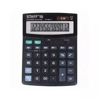 Калькулятор настольный STAFF STF-888-12 (200х150мм), 12 разрядов, двойное питание, 250149