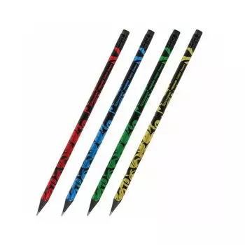 Карандаш чернографитный BRAUBERG "PREMIUM TURKEY", 1 шт., "Flowers", НВ, ассорти, дисплее, 181562 (72 шт.)