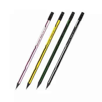 Карандаш чернографитный BRAUBERG "PREMIUM TURKEY", 1 шт., "Lines", НВ, ассорти, дисплей, 181568 (72 шт.)