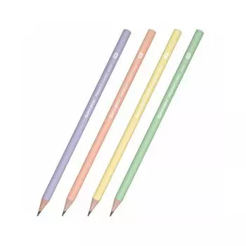 Карандаш чернографитный BRAUBERG "PREMIUM TURKEY", 1 шт., "Pastel", НВ, ассорти, дисплей (72 шт.)