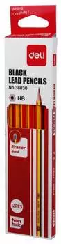 Карандаш чернографитный Deli HB E38030 (12 шт. в уп-ке)