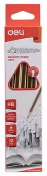 Карандаш чернографитный Deli HB EU50400 (12 шт. в уп-ке)