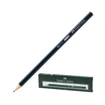 Карандаш чернографитный FABER-CASTELL, 1 шт., 1111, HB, без резинки, черный корпус, заточенный, 111100, (24 шт.)