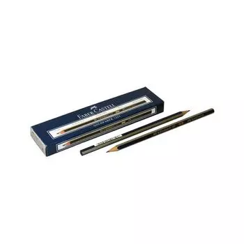 Карандаш чернографитный FABER-CASTELL, 1 шт., 1221, 2B, без резинки, корпус черный (12 шт.)
