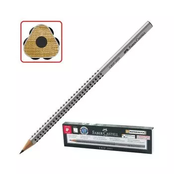 Карандаш чернографитный FABER-CASTELL, 1 шт., "Grip 2001", Н, трехгранный, без резинки, 117011 (12 шт.)