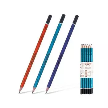 Карандаш чернографитный KOH-I-NOOR, 1 шт., Scala, HB, без резинки, корпус ассорти, заточенный, 1672002000KDRU, (36 шт.)