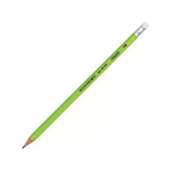 Карандаш чернографитный ПИФАГОР, 1 шт., НВ, пластиковый, корпус салатовый, с резинкой (100 шт.)