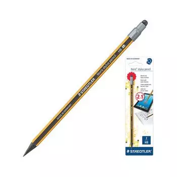 Карандаш чернографитный СО СТИЛУСОМ STAEDTLER (Германия), 1 шт., "Noris Ecology", HB, заточенный, 180 21-1BK