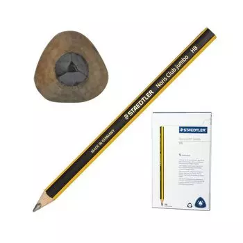 Карандаш чернографитный утолщенный STAEDTLER (Германия) 1 шт, Noris Club, HB, трехгранный, без резинки, грифель 4 мм, заточенный, 119, (12 шт.)