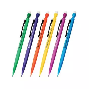 Карандаш механический BRAUBERG Classic, корпус ассорти, ластик, 0,5 мм, 180398, (36 шт.)