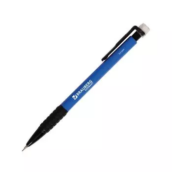 Карандаш механический BRAUBERG Comfort, корпус синий, резиновый грип, ластик, 0,5 мм, 180283, (24 шт.)