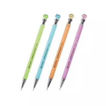 Карандаш механический BRAUBERG Diamond, корпус ассорти, хромированные детали, 0,5 мм, 181416, (48 шт.)