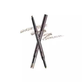 Карандаш-пудра для бровей The Saem Eco Soul Pencil &amp; Powder Dual Brow 02. Deep Brown 0,5гр*0,3гр
