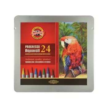 Карандаши цветные акварельные художественные 24 ЦВЕТА KOH-I-NOOR "Progresso", 7,1 мм, в лаке, 8784/24, 8784024001PLRU