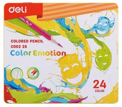 Карандаши цветные Deli Color Emotion 24 цвета EC00225