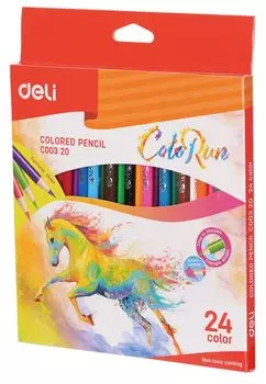 Карандаши цветные Deli ColoRun 24 цвета EC00320 (24 шт. в уп-ке)