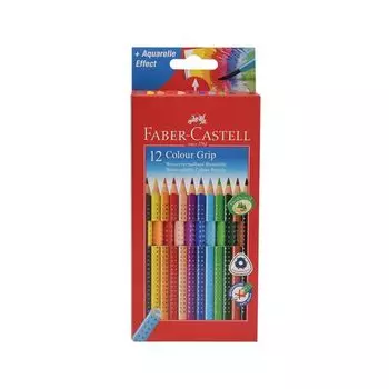 Карандаши цветные FABER-CASTELL Grip, 12 цветов, трехгранные