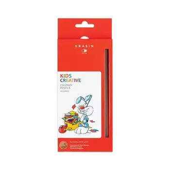 Карандаши цветные КРАСИН Веселый кролик, 24 цв., заточенные, 177 мм, 24KW000101H