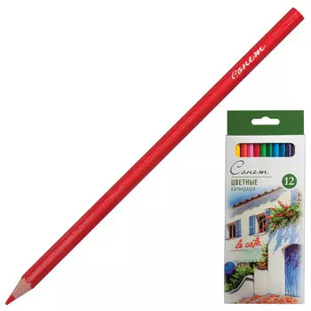 Карандаши цветные профессиональные Сонет, 12 цветов, в картонная упаковка с европодвесом, 13141432