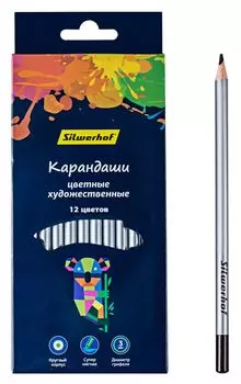 Карандаши цветные Silwerhof Цветландия 12 цветов 134211-12 (8 шт. в уп-ке)