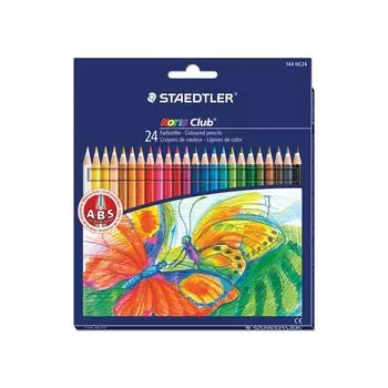 Карандаши цветные STAEDTLER (Германия) Noris club, 24 цвета, заточенные, европодвес, 144 NC24