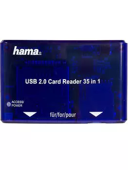 Карт-ридер USB2.0 Hama H-55348 синий