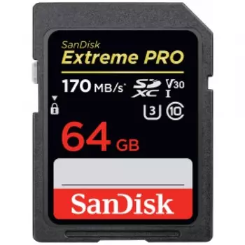 Карта памяти SanDisk 64Gb Extreme Pro SDXC Class 10 UHS-I U3 V30 (170/90 MB/s)