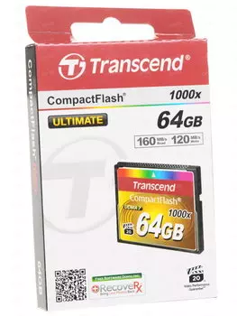 Карта Памяти CF 64Gb Transcend 1000X (160/120 Mb/s)
