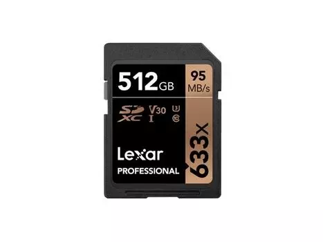 Карта памяти Lexar 512Gb Professional 633x SDXC Class 10 UHS-I U3 V30 (95/45 MB/s)