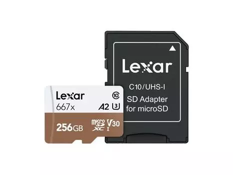 Карта памяти Lexar micro SDXC 256Gb Professional 667x UHS-I U3 V30 A2 + ADP (100/90 MB/s)