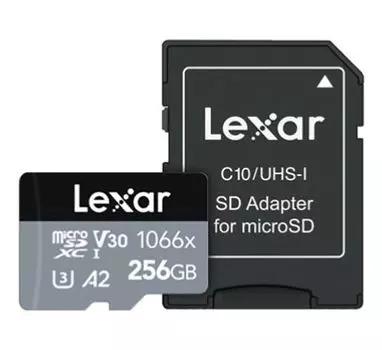 Карта памяти micro SDXC 256Gb Lexar Professional 1066x UHS-I U3 V30 A2 + ADP (160/120 MB/s)