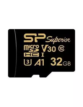 Карта памяти microSD 32GB Silicon Power Superior Golden A1 microSDHC Class 10 UHS-I U3 A1 100/80 Mb/s (SD адаптер)