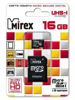 карта памяти Mirex microSD 16Gb (class 10)