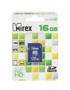 Карта памяти Mirex SDHC 16Gb Class 10 (13611-SD10CD16)