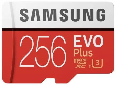 Карта памяти Samsung microSDHC EVO+ 256Gb+SD adapter (MB-MC256HARU)