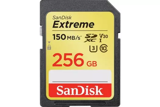 Карта памяти SanDisk 256Gb Extreme SDXC Class 10 UHS-I U3 V30 (SDSDXV5-256G-GNCIN)