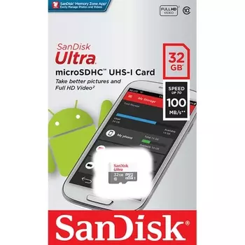 Карта памяти SanDisk microSDHC Ultra 32Gb Class 10 (SDSQUNR-032G-GN3MN)
