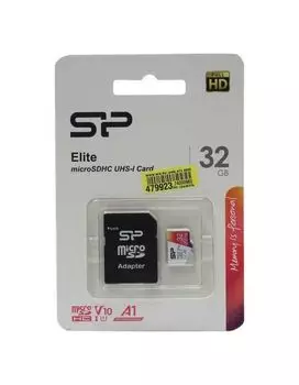 Карта памяти Silicon Power microSDHC 32Gb Class10 (SP032GBSTHBV1V20SP) Elite + adapter