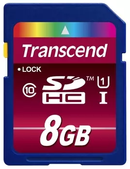 Карта памяти Transcend SDHC UHS-I Card 8GB Class10, 300X