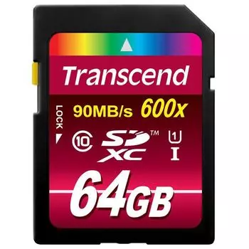 Карта памяти Transcend SDXC UHS-I Card 64GB Class10, 600X