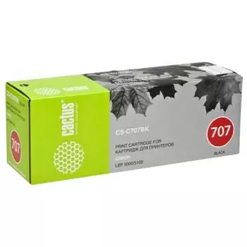 Картридж Cactus CS-C707BK для Canon LBP i-Sensys 5000/5100, черный