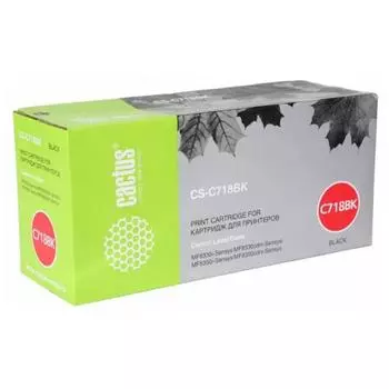 Картридж Cactus CS-C718BK для Canon MF8330i/MF8330/MF8350/LBP7200, черный